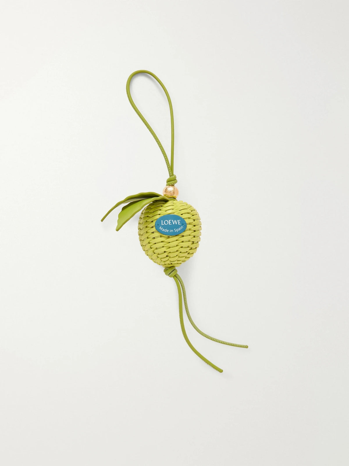 Granny Apple Leather And Gold-tone Bag Charm