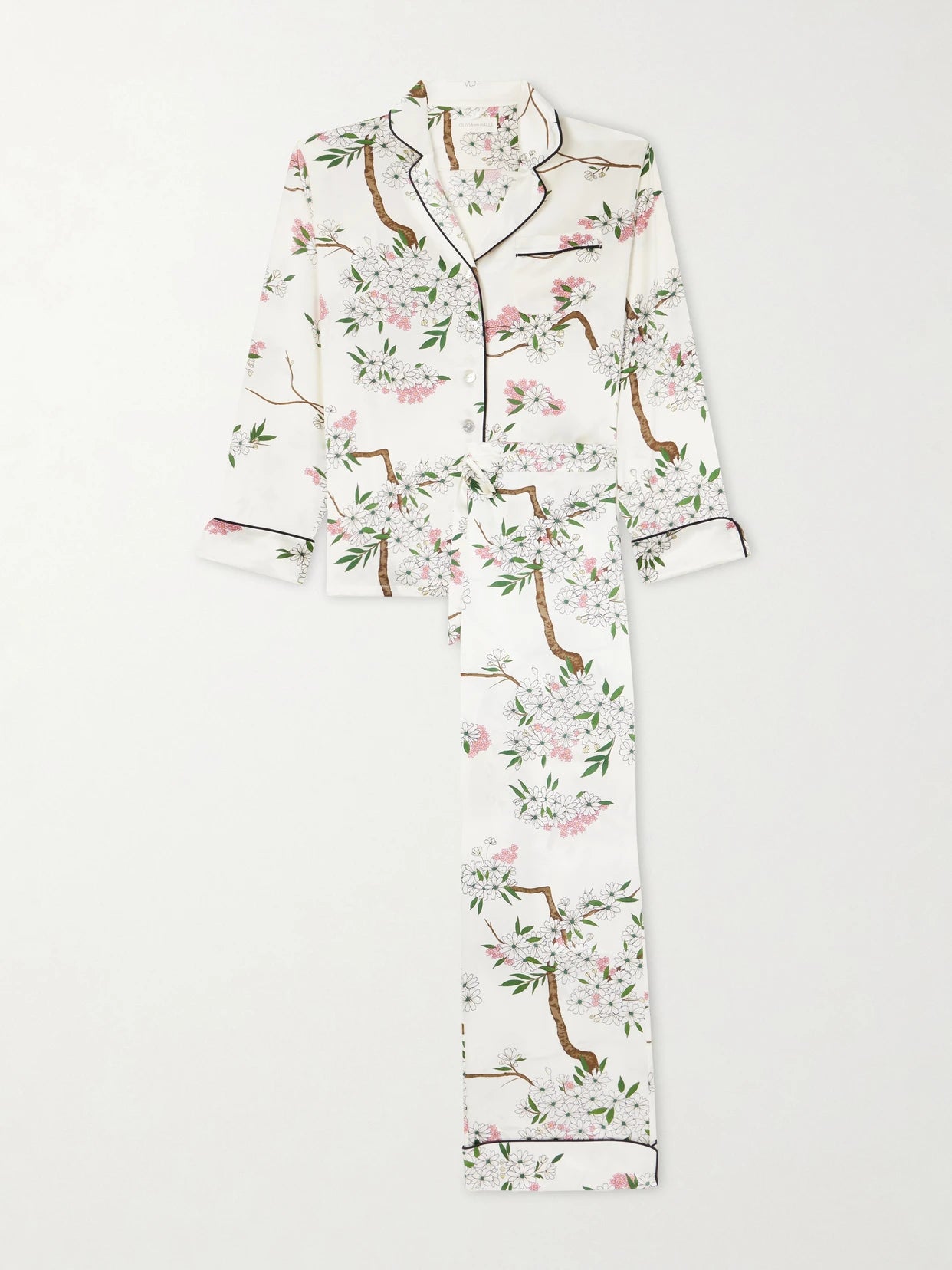 Lila Floral-print Silk-satin Pajama Set