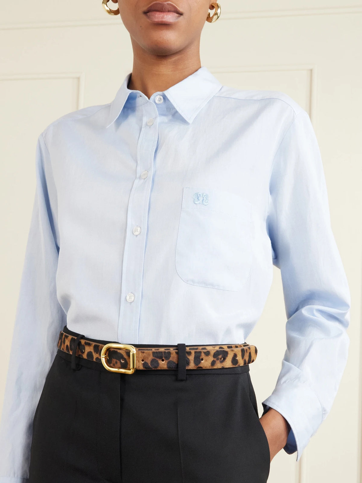 Mija Leopard-print Calf Hair Belt