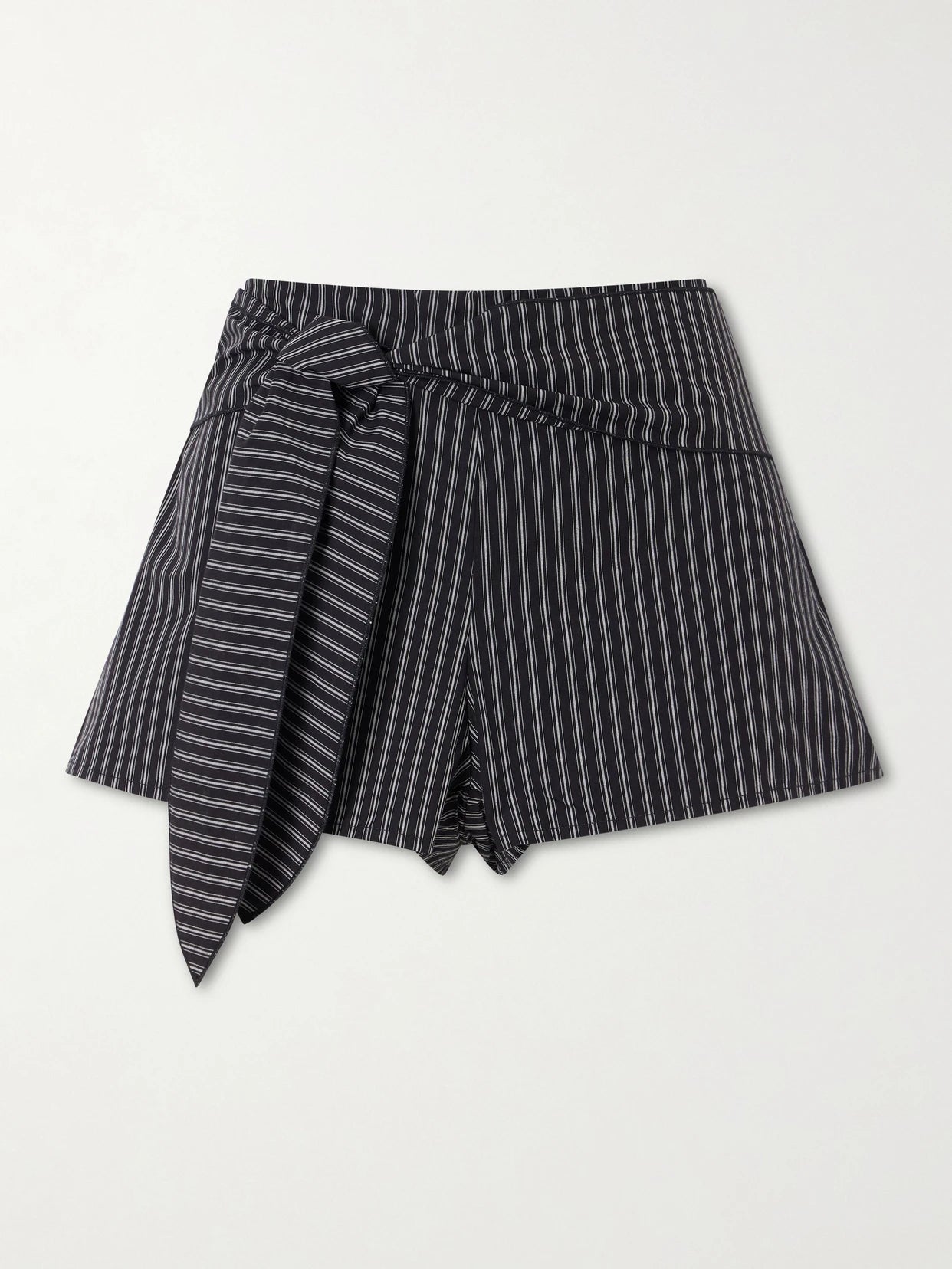 Belted Striped Organic Cotton Shorts
