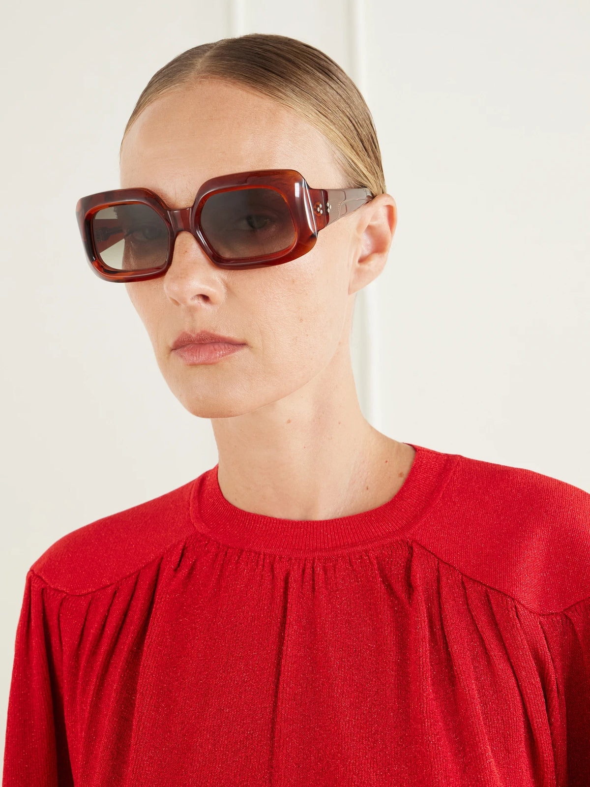 Image of Sunglasses. Product name - Starcastle Square-frame Acetate Sunglasses in Brown colour by brand - Jacques Marie Mage