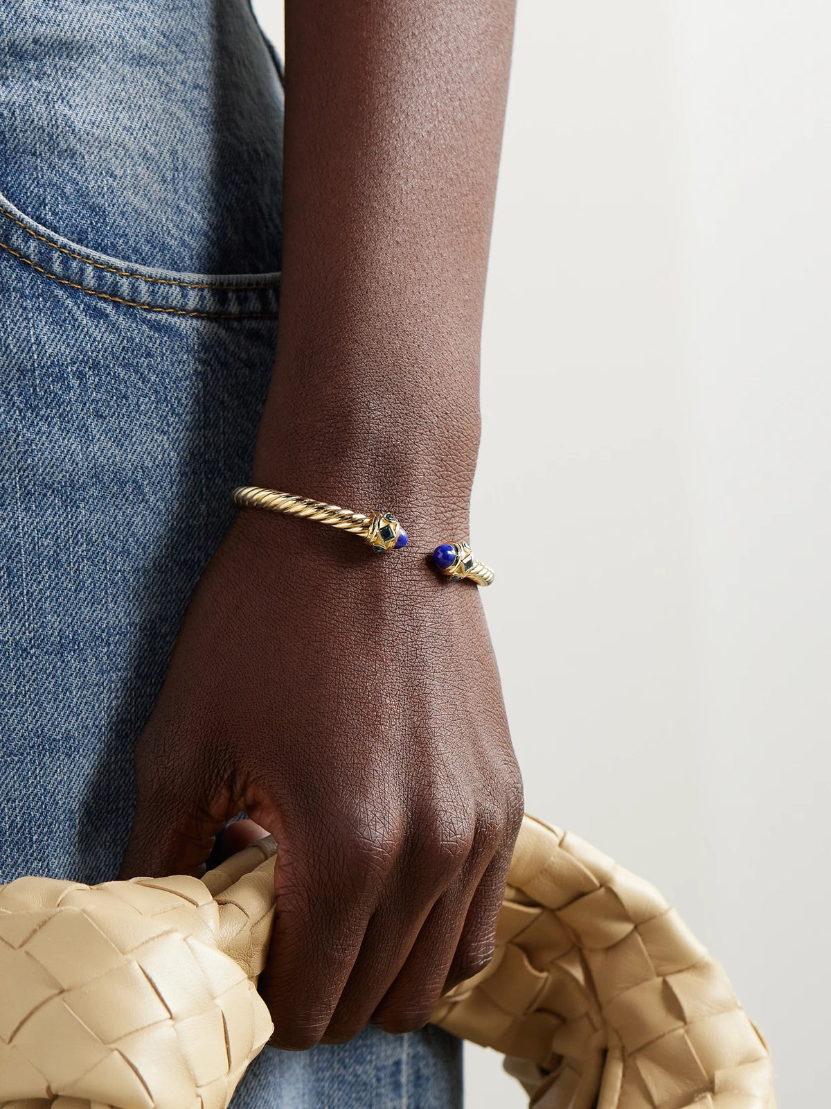 Image of Bracelets. Product name - Renaissance 18-karat Gold, Topaz And Lapis Lazuli Bracelet in Multi colour by brand - David Yurman