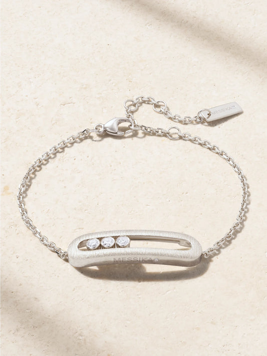 Move Classique Ciselé 18-karat White Gold Diamond Bracelet