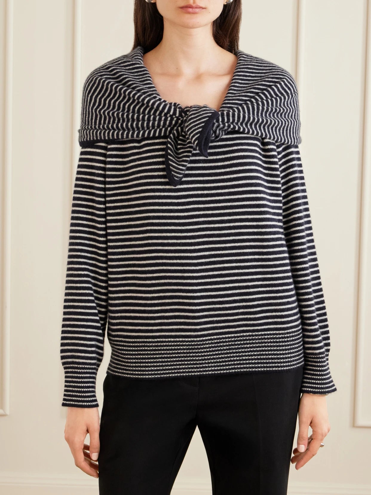 Maia Tiered Striped Cashmere Sweater
