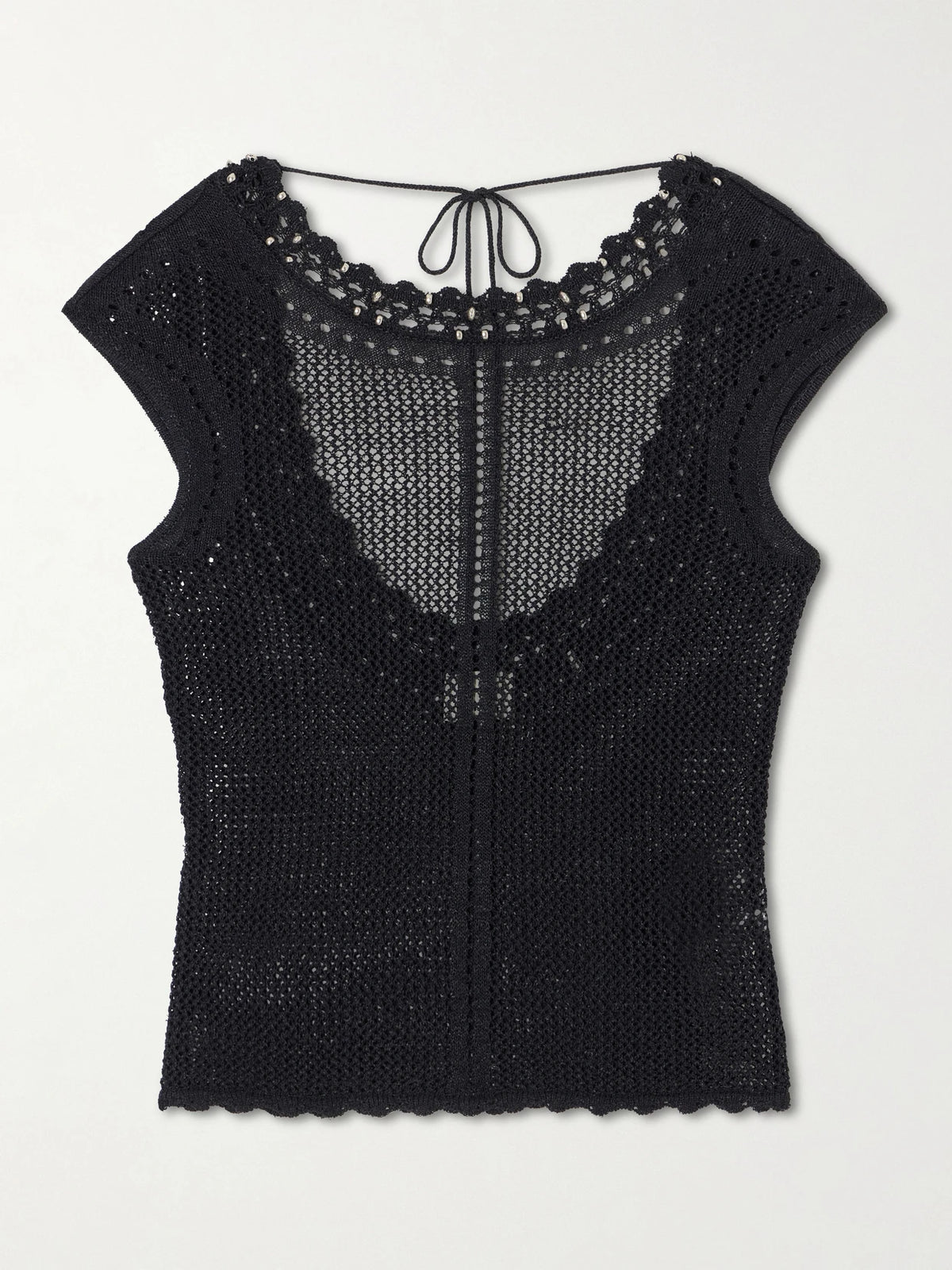 ISABEL MARANT Metorie Embellished Crochet Cotton-blend Tank