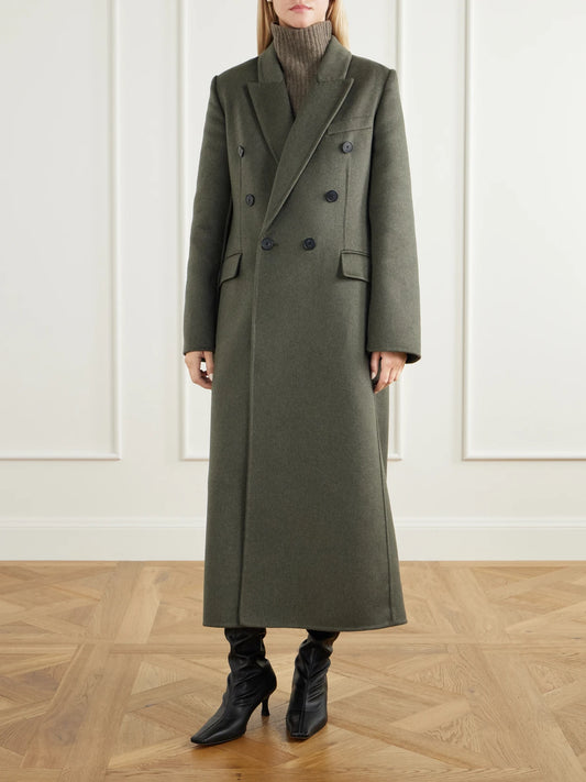 Victoria Beckham Catriona Double-breasted Wool And Cashmere-blend Coat