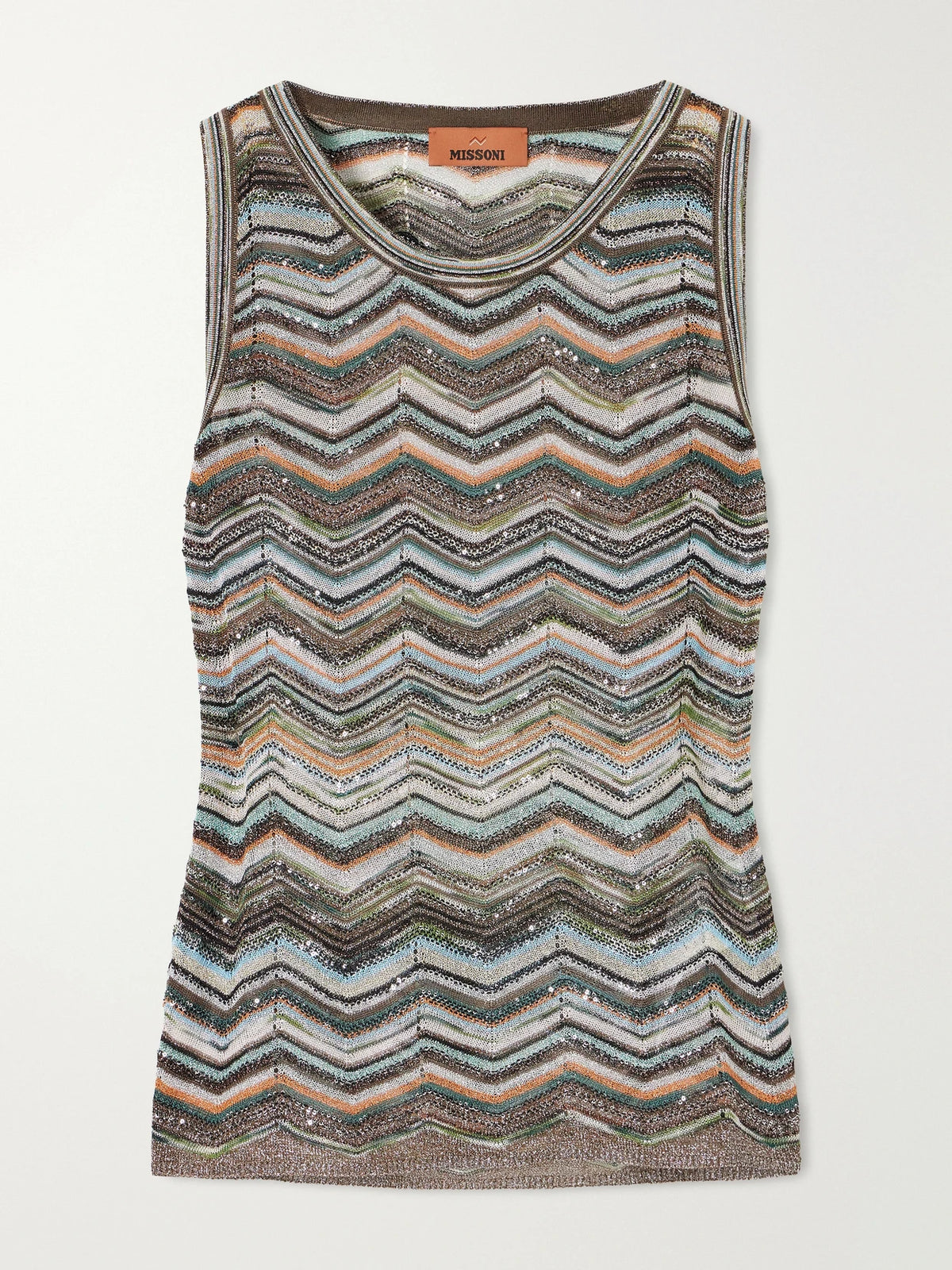 Striped Crochet-knit Halterneck Tank