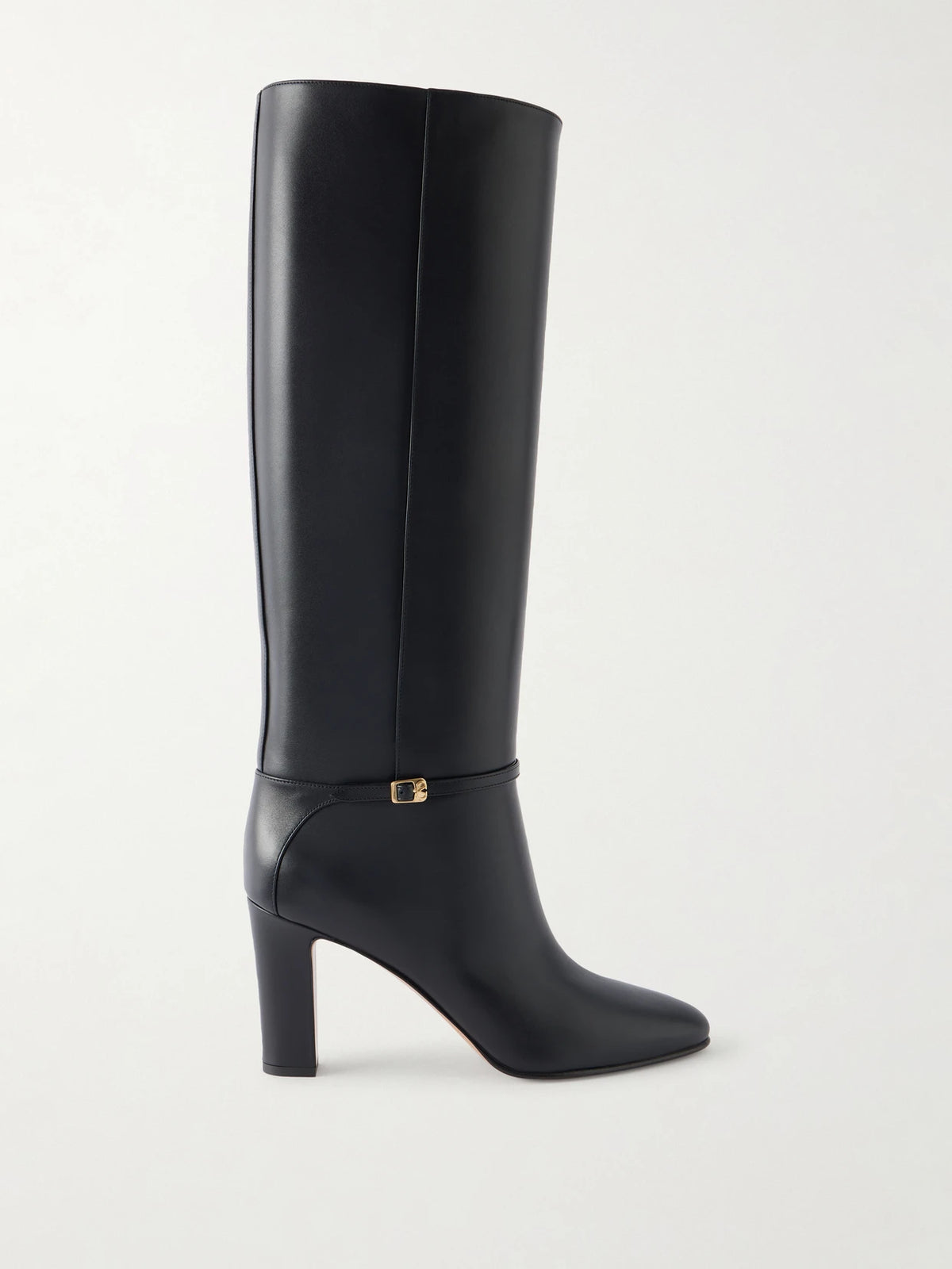 Pattie 85 Buckle-embellished Leather Knee Boots