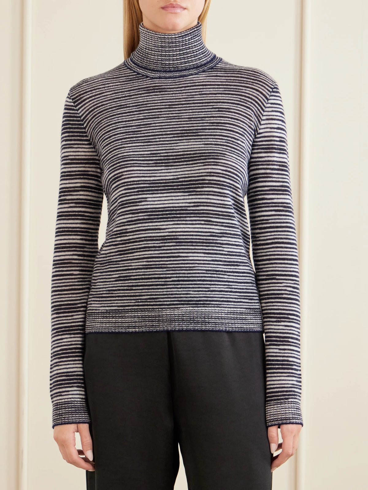 Striped Cashmere And Wool-blend Turtleneck Sweater
