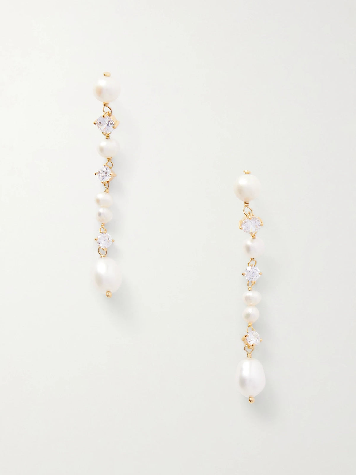 Gold-plated, Pearl-like And Cubic Zirconia Earrings