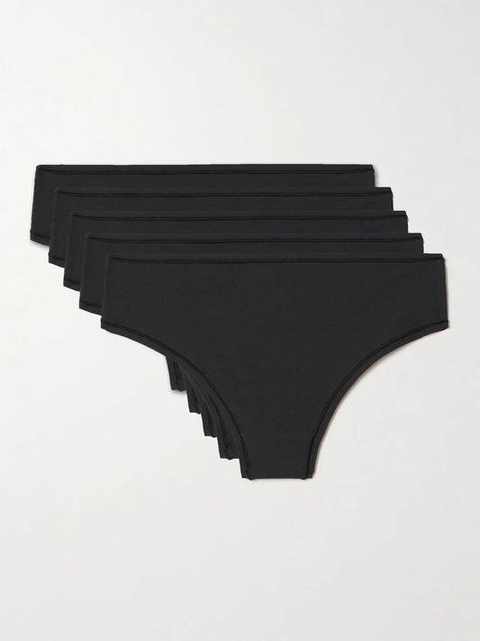Fits Everybody Set Of Five Thongs - Onyx