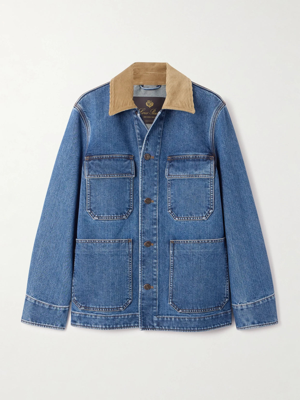 Loro Piana Dean Corduroy-trimmed Denim Jacket