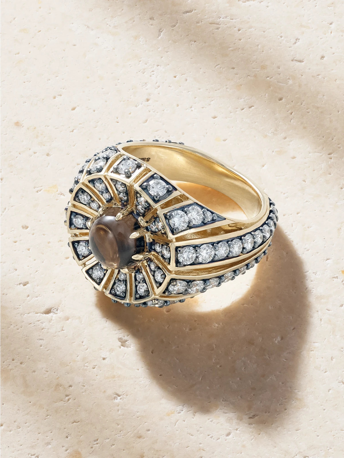 By Pariah Aurora 14-karat Gold, Rhodium-plated, Quartz And Diamond Ring