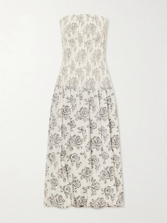 Image of Dresses. Product name - Blanche Floral-brocade Gown in Cream colour by brand - KALLMEYER