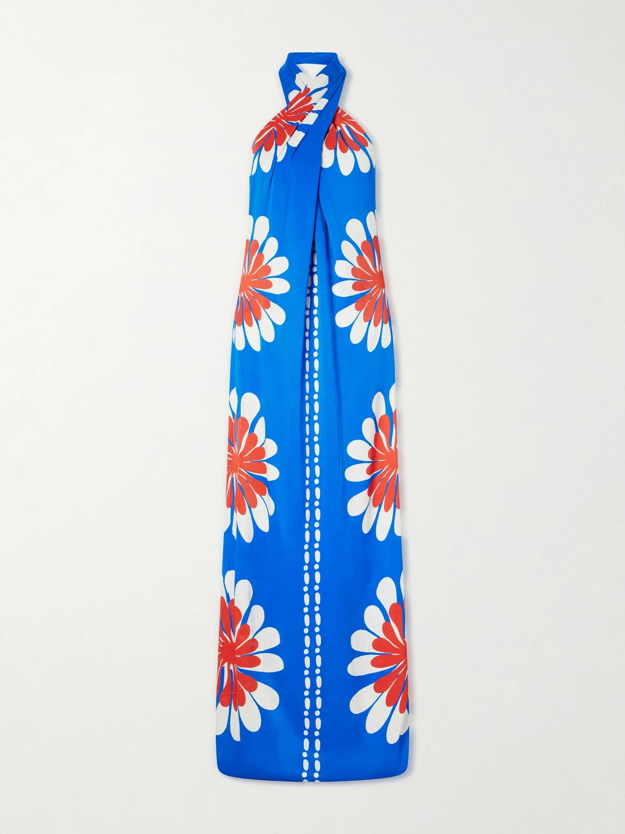 Oliviera Floral-print Satin Halterneck Maxi Dress