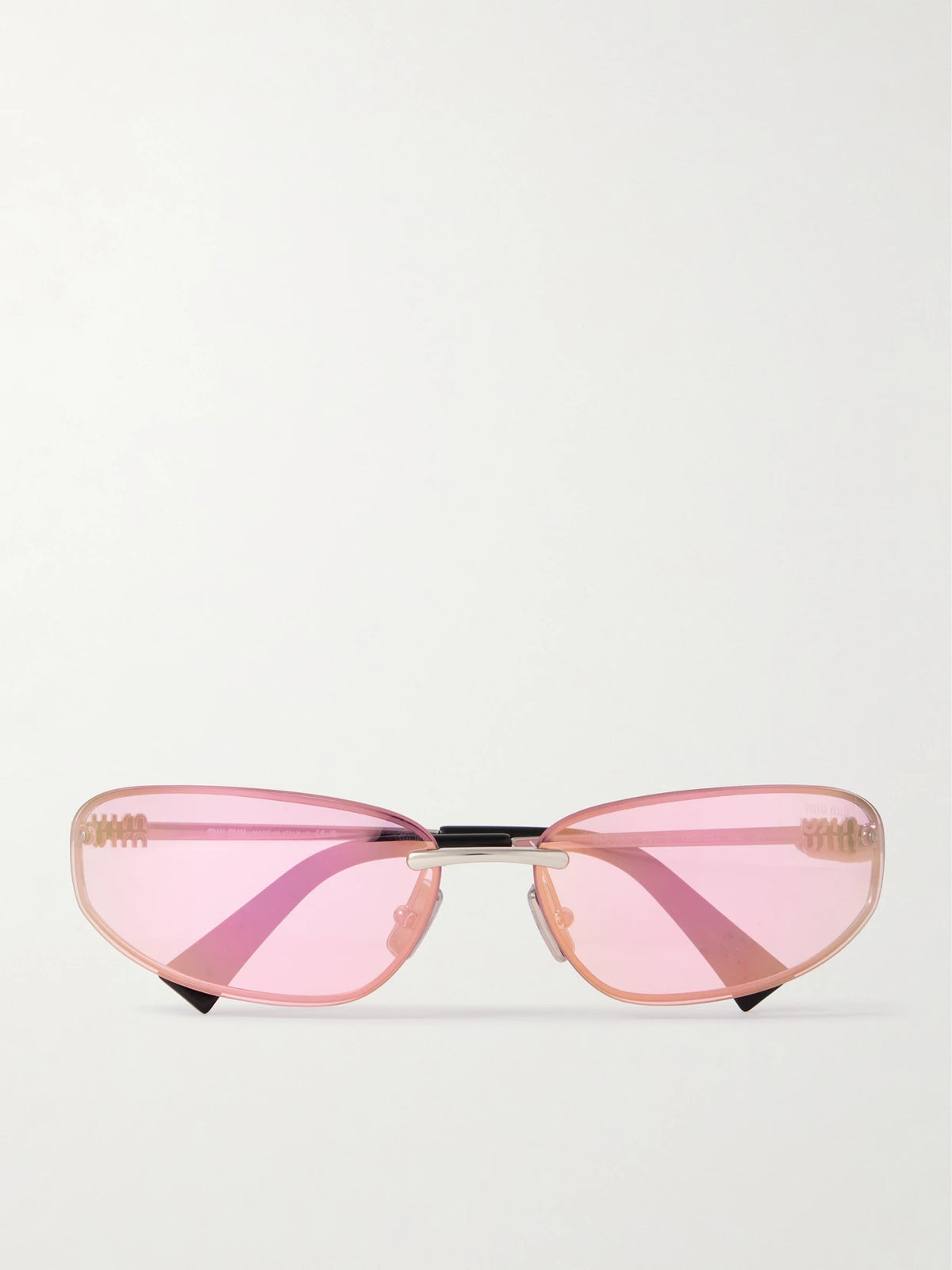 Rimless D-frame Silver-tone Sunglasses