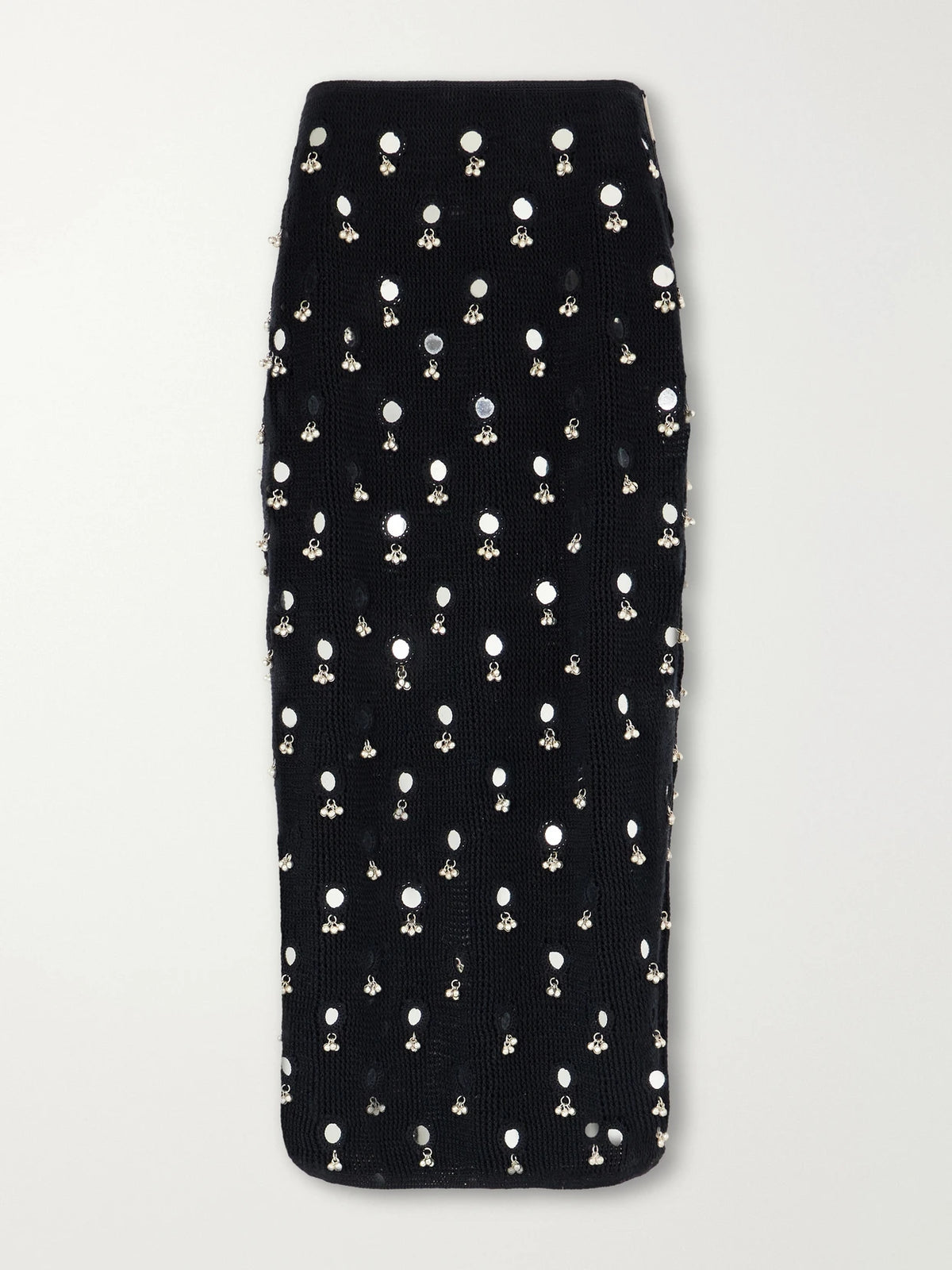 Yoshita 1967 Anastacia Embellished Cotton Crochet-knit Midi Skirt