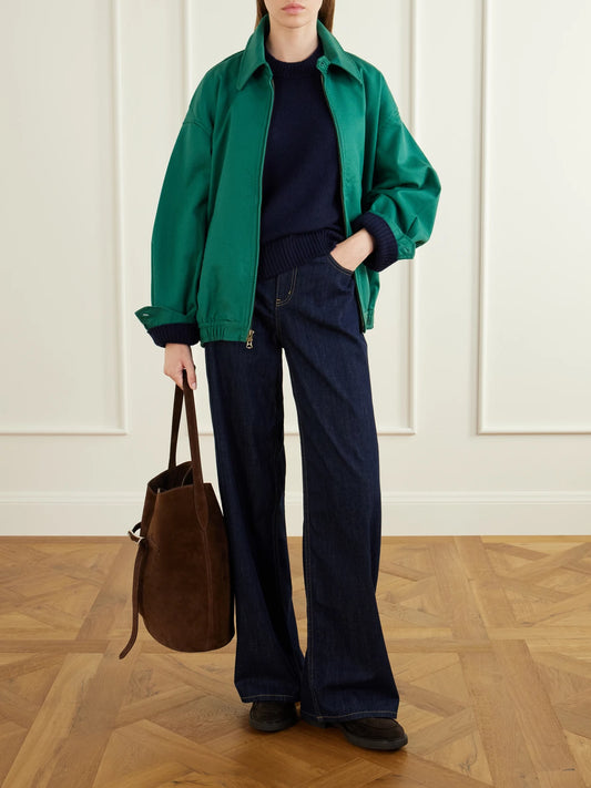 Image of Coats & Jackets. Product name - Logo-embroidered Cotton-twill Jacket in Forest green colour by brand - Polo Ralph Lauren