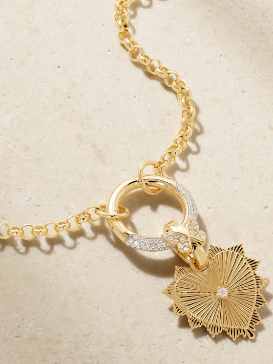 FoundRae True Love 18-karat Gold Diamond Pendant Necklace