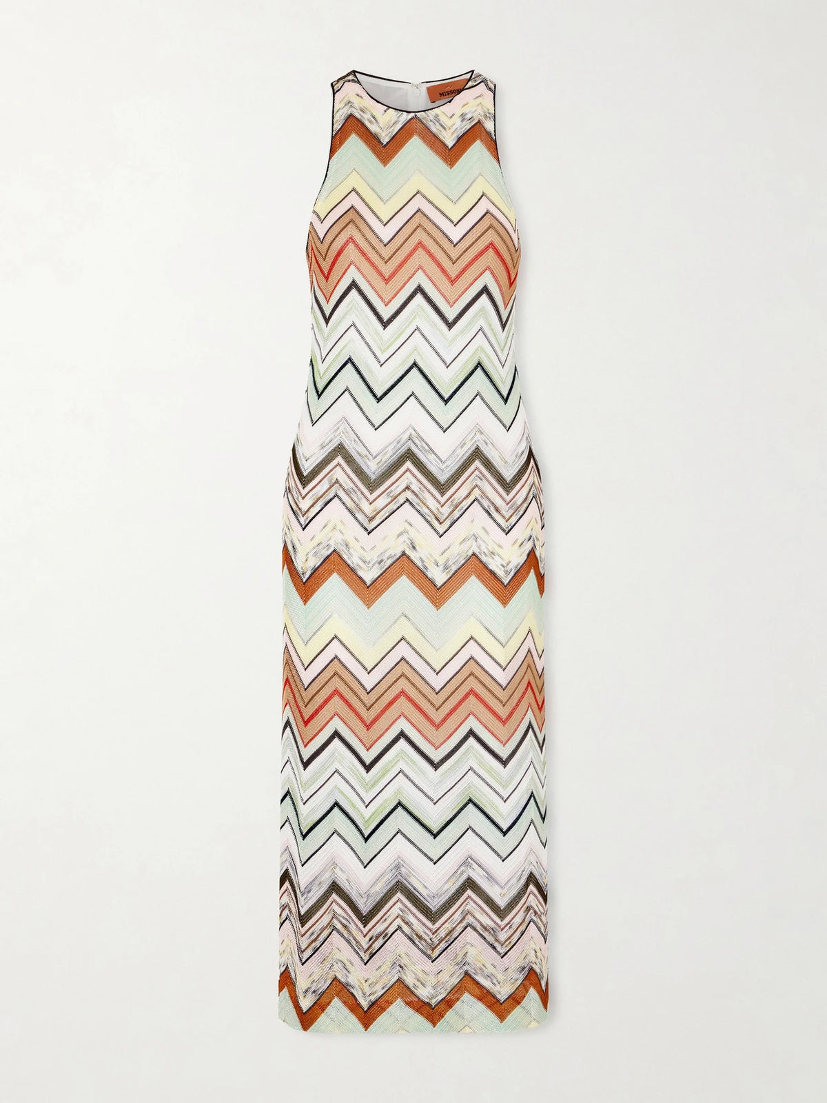 Striped Crochet-knit Midi Dress