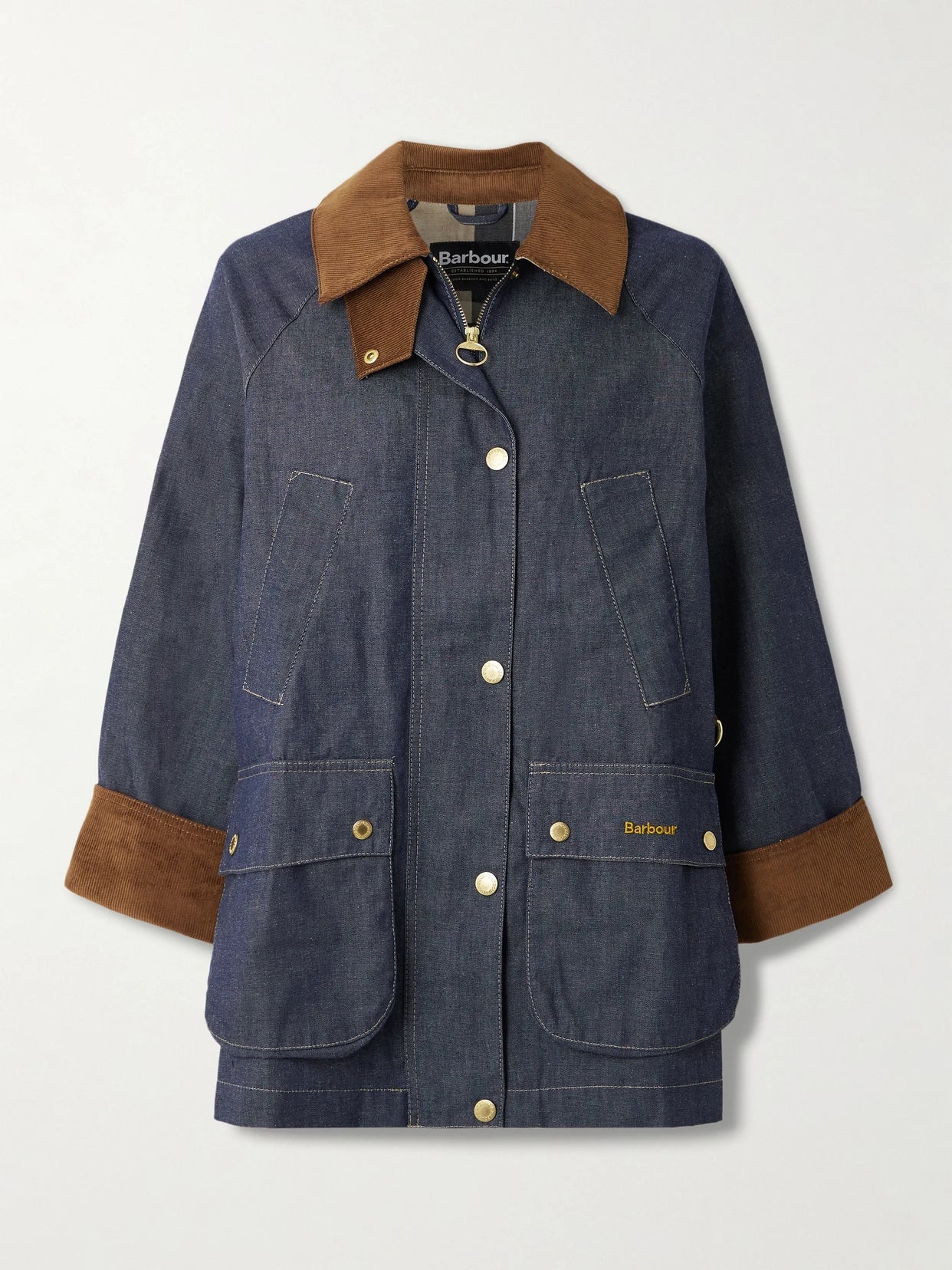 Asker Cotton Corduroy-trimmed Denim Jacket