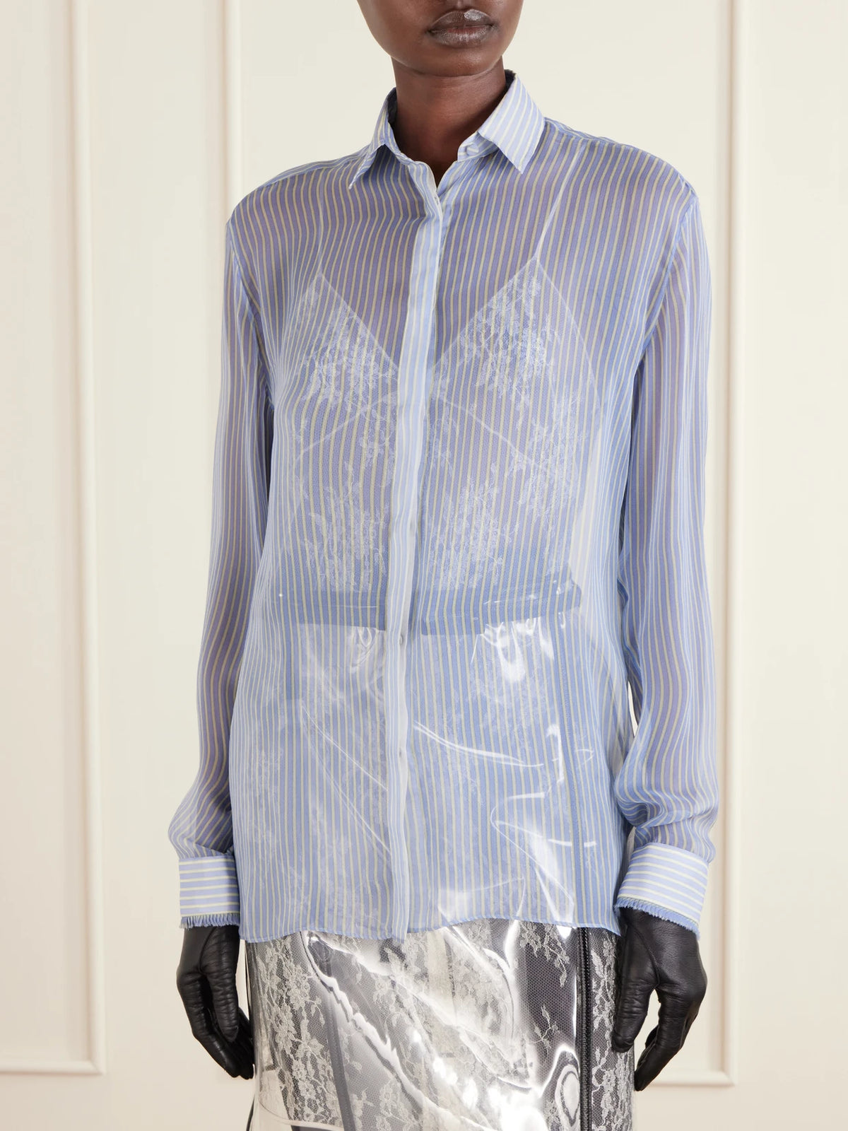 TOM FORD Striped Silk-chiffon Shirt