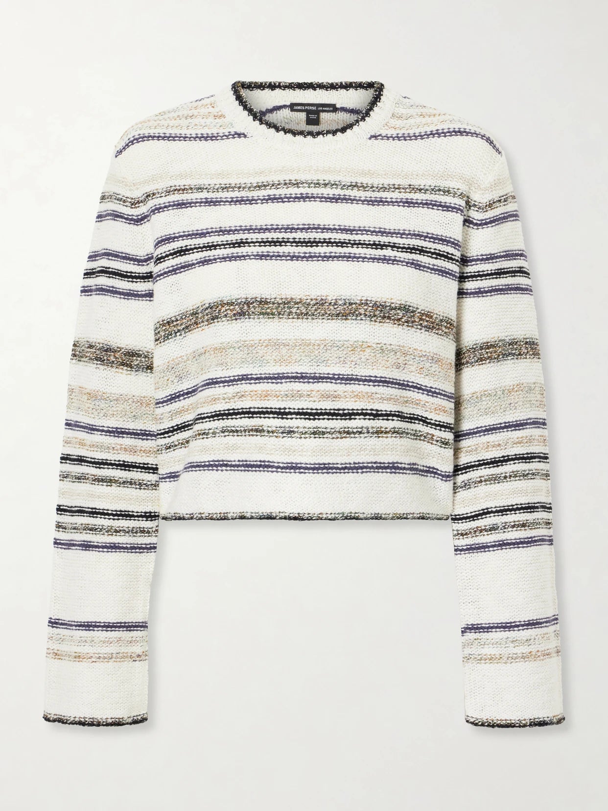 Striped Knitted Cotton-blend Sweater