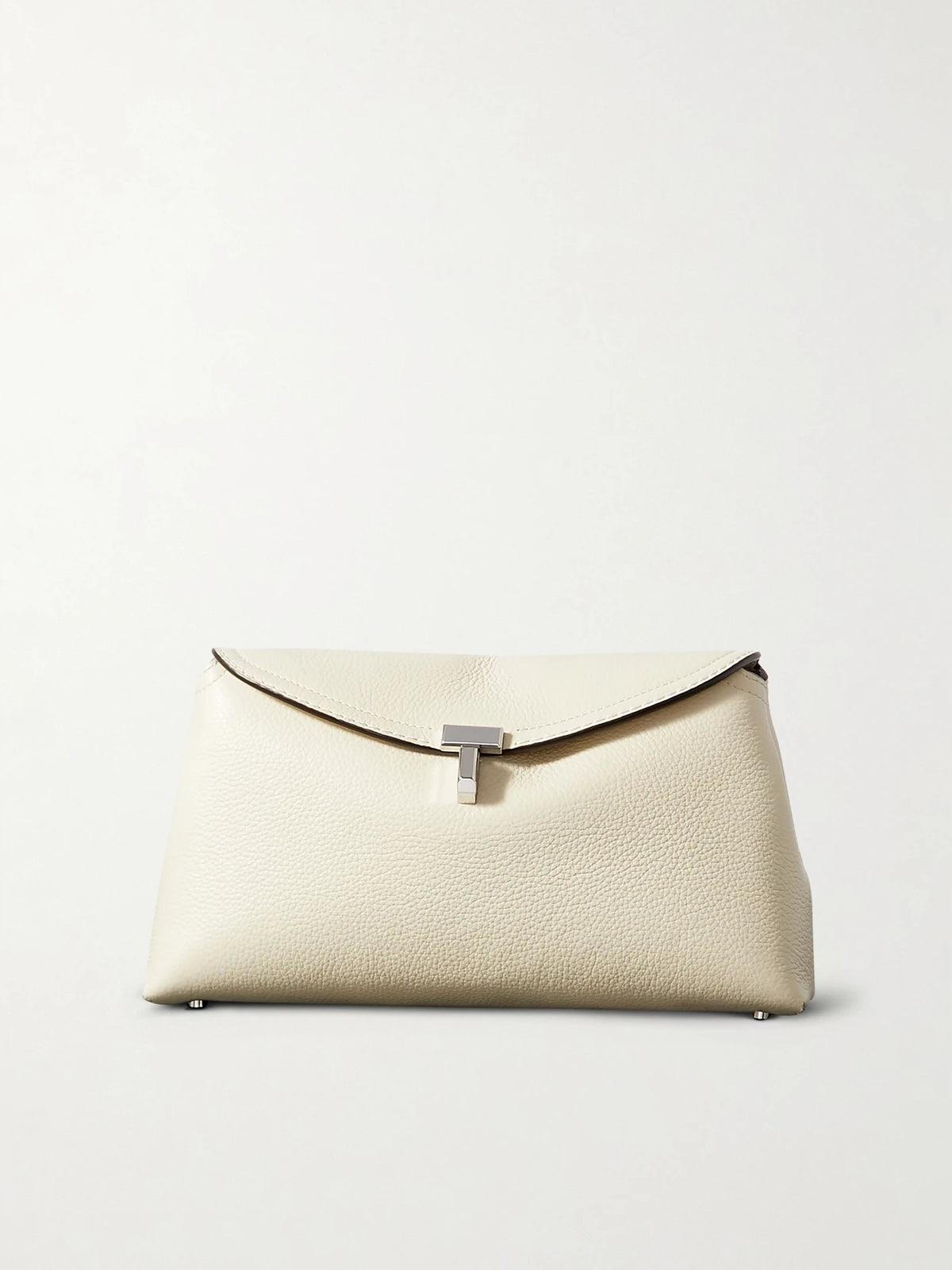 T-lock Textured-leather Clutch