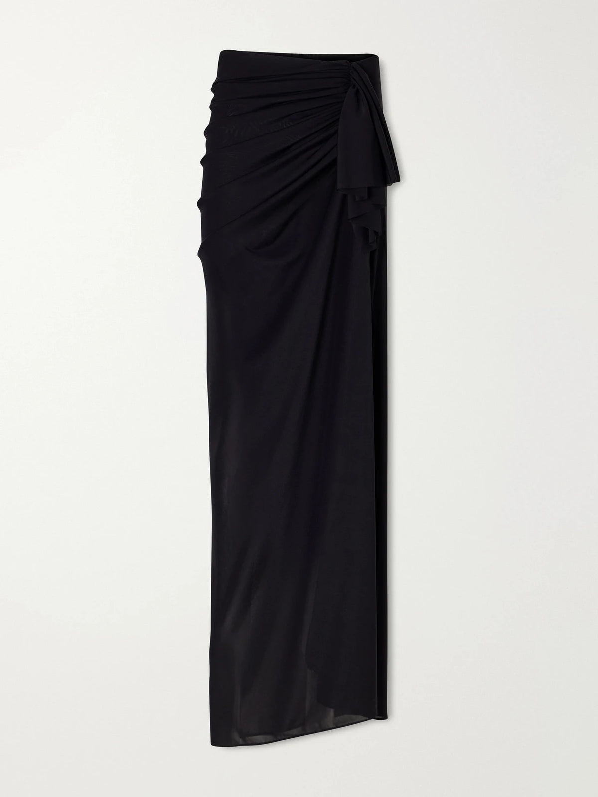 Alex Perry Tie-detailed Gathered Powermesh Maxi Skirt