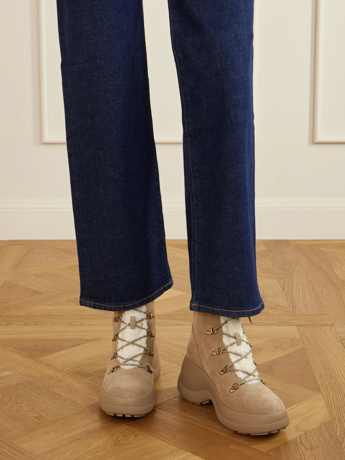 Resile Trek Plush-trimmed Suede Ankle Boots