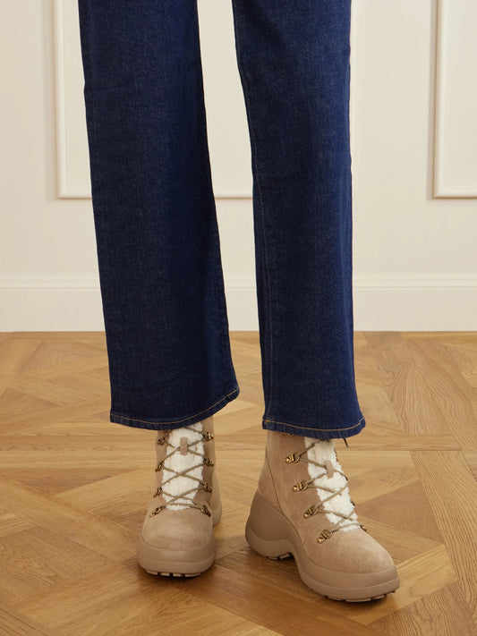 Resile Trek Plush-trimmed Suede Ankle Boots