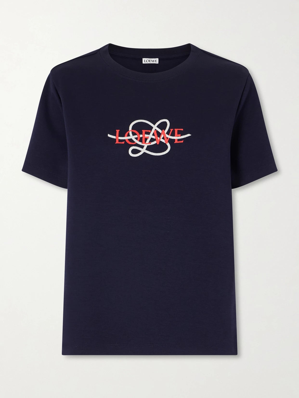 Anagram-embroidered Cotton-blend T-shirt
