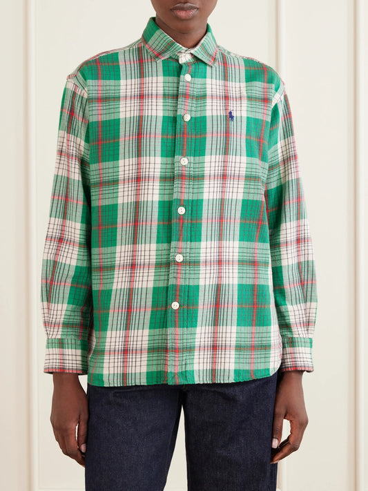 Polo Ralph Lauren Logo-embroidered Checked Cotton-twill Shirt