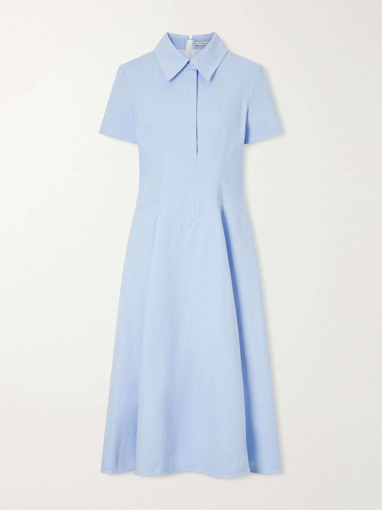 Image of Dresses. Product name - Jody Denim Midi Dress in Light denim colour by brand - Emilia Wickstead