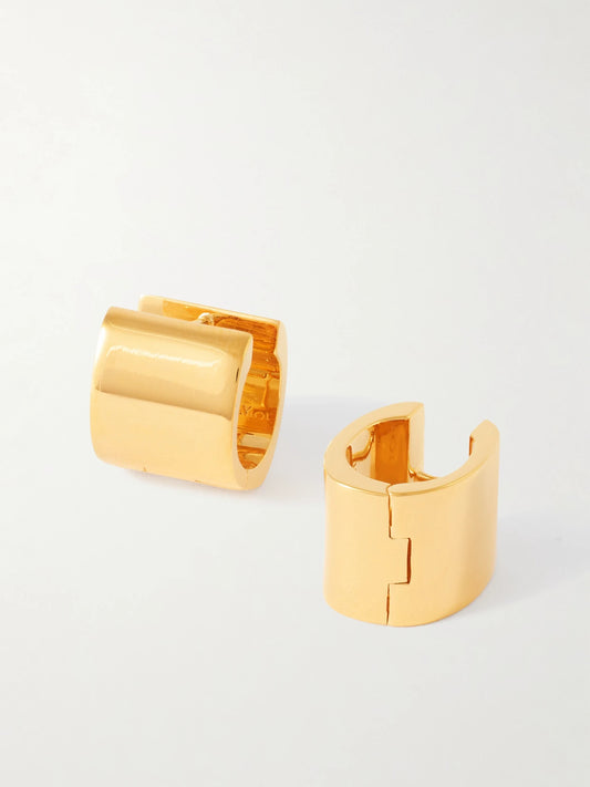 Petite Signature Recycled Gold-plated Hoop Earrings