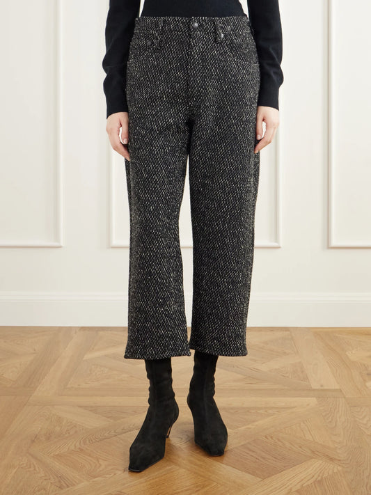 R13 X-bf Cropped Wool-blend Tweed Wide-leg Pants