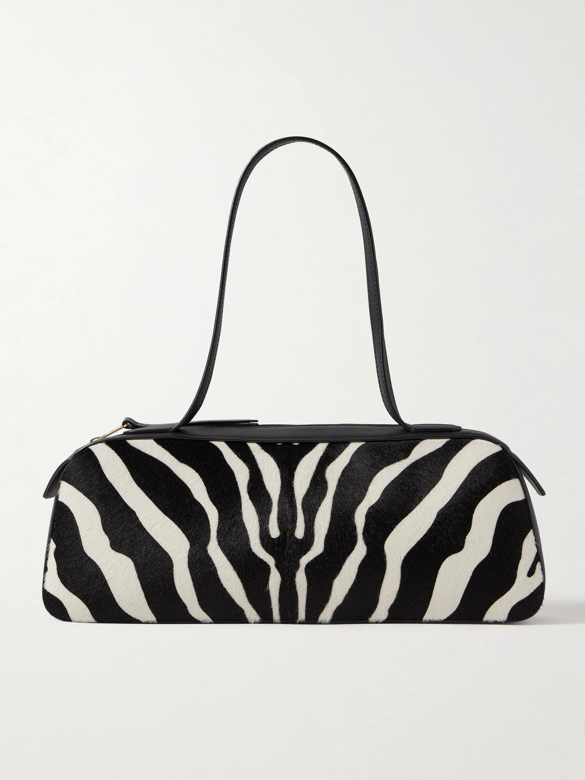 Simona Leather-trimmed Zebra-print Calf Hair Shoulder Bag