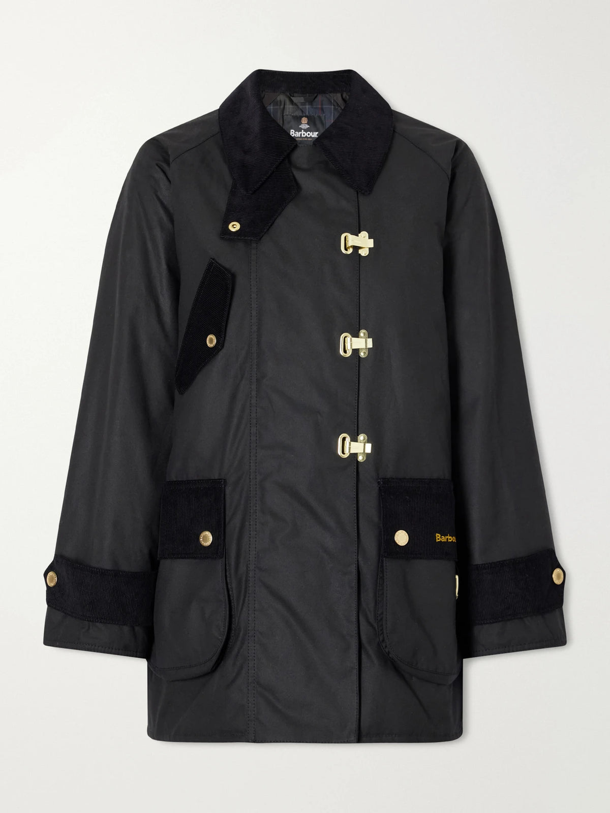 Barbour Felton Corduroy-trimmed Waxed Cotton-canvas Jacket