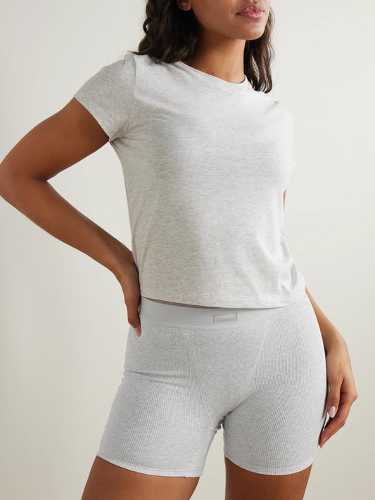 Cotton Rib Boxer 3-pack - Bone, Light Heather Grey, Soot
