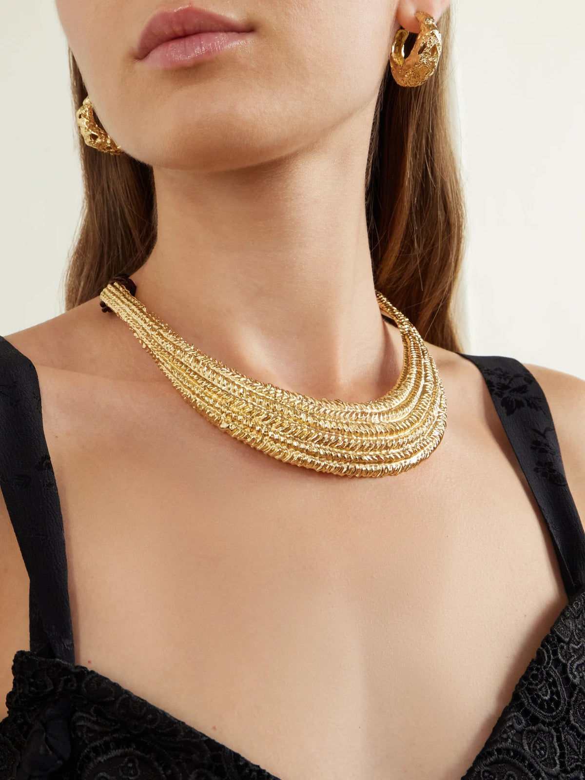 Image of Necklaces. Product name - Delphine Gold-plated Cord Necklace in Multi colour by brand - Paola Sighinolfi