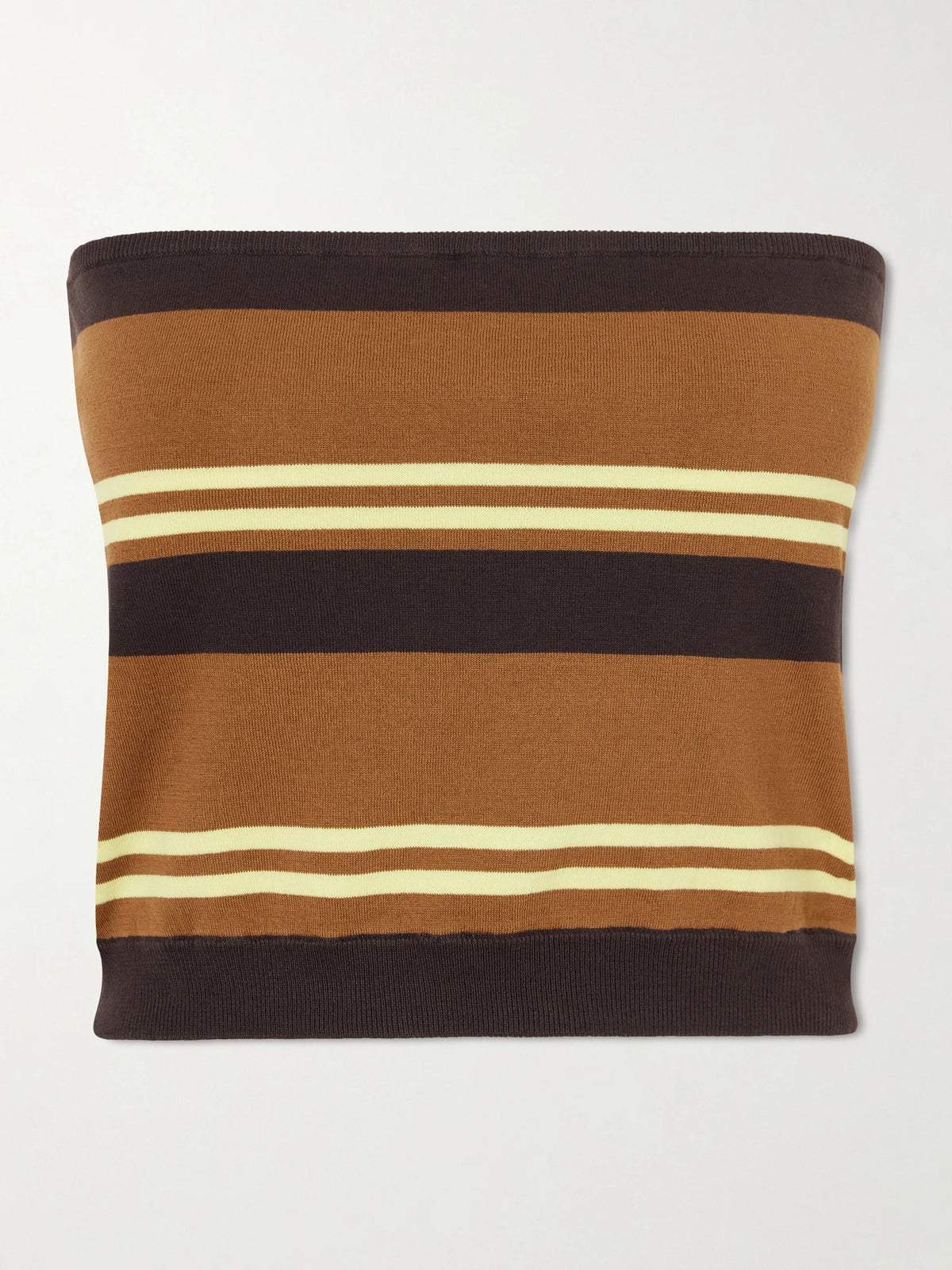 Tibi Strapless Striped Cotton Tank
