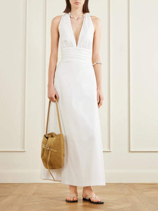 Image of Bags. Product name - Belted Suede Bucket Bag in Sand colour by brand - Liffner