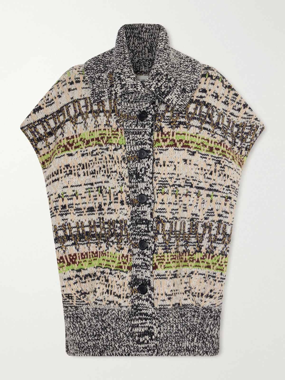 Dries Van Noten Sleeveless Intarsia-knit Wool And Cashmere-blend Vest