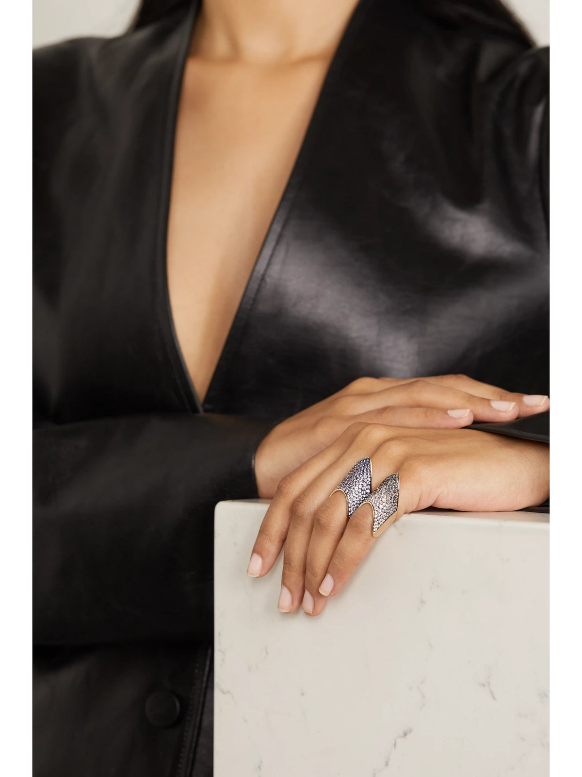 Image of Rings. Product name - 18-karat Rose Gold Sapphire Ring in Blue colour by brand - Diane Kordas