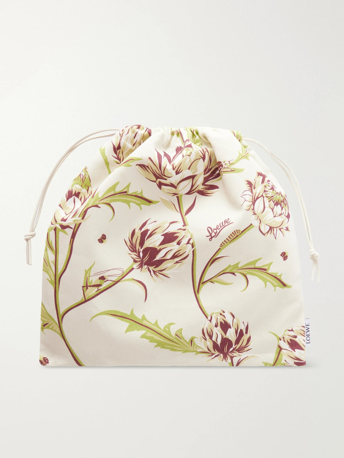 Floral-print Twill Drawstring Pouch