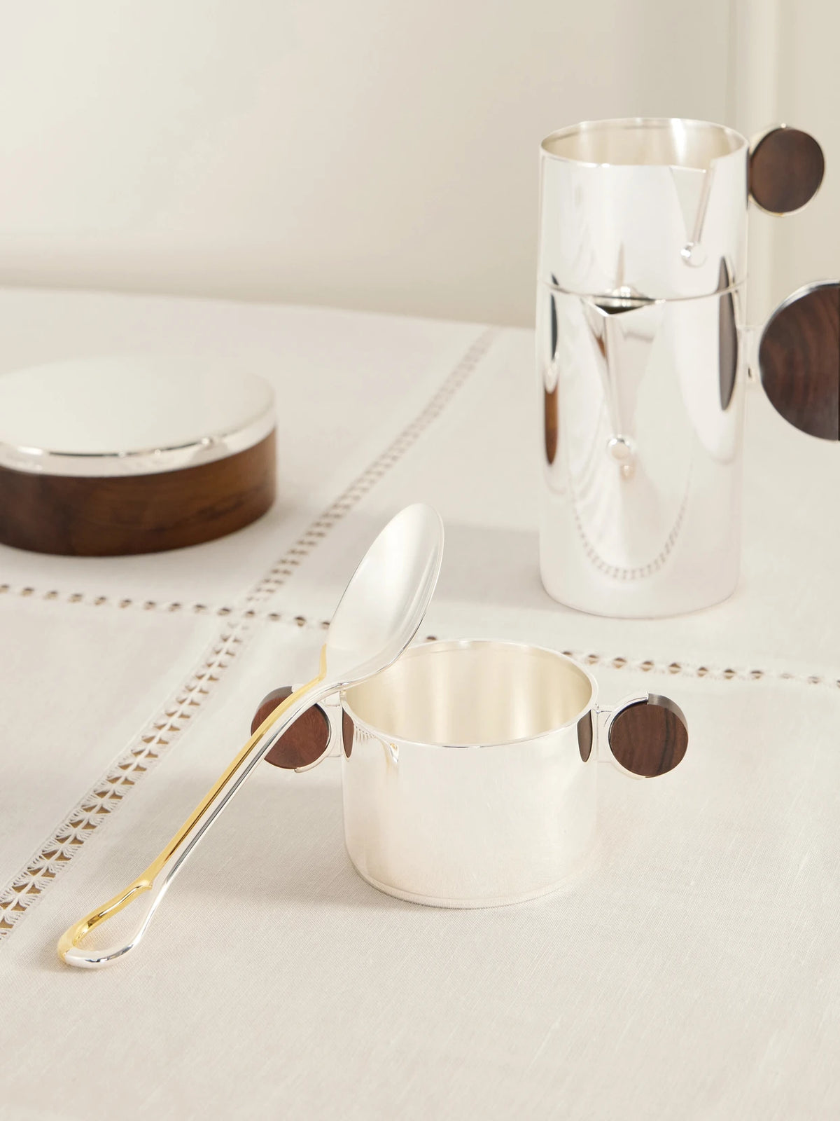 Image of Tableware. Product name - Charlotte Chesnais Stainless Steel Spoon in Gold colour by brand - Christofle