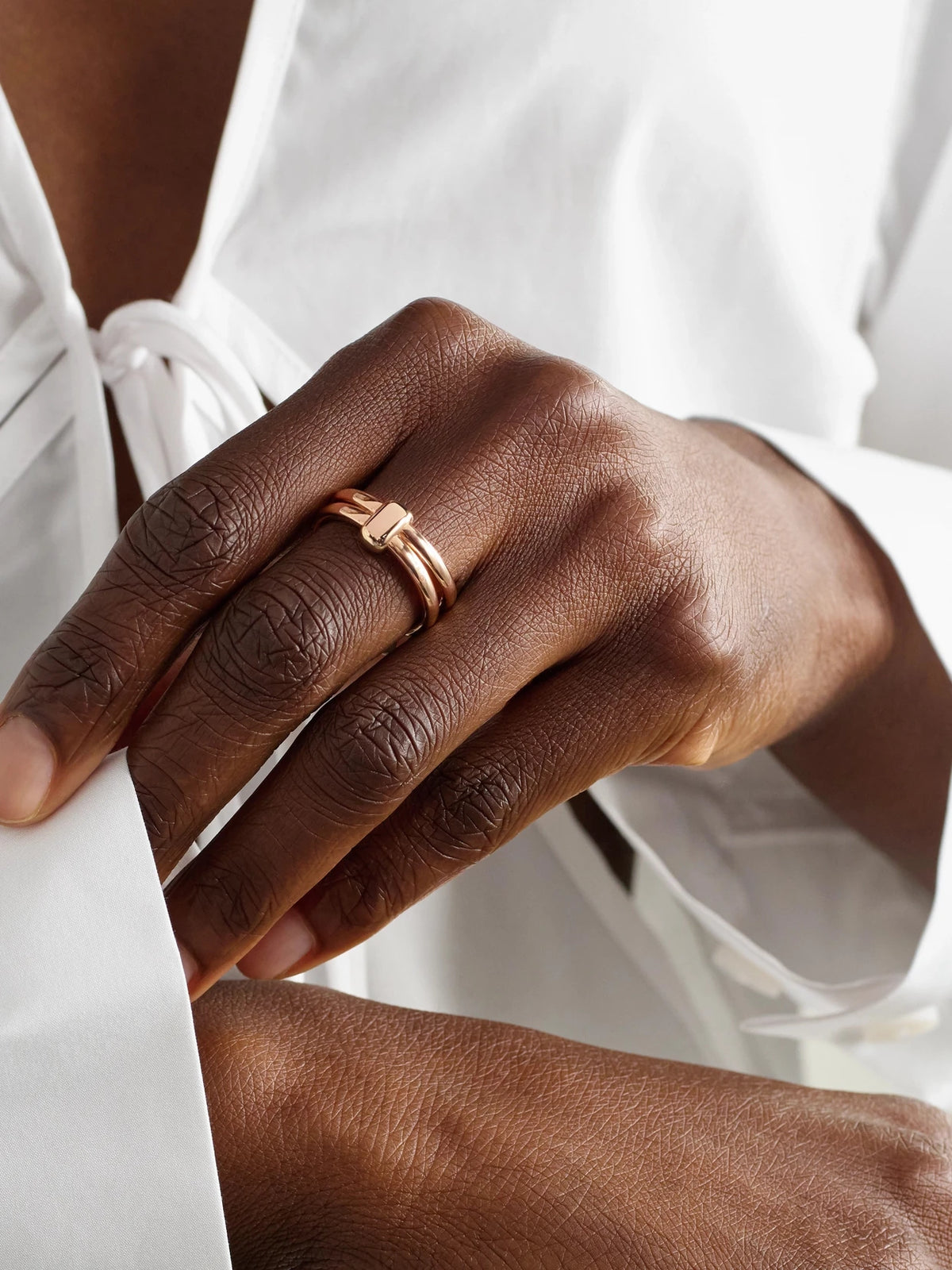 Image of Rings. Product name - Together 18-karat Rose Gold Ring in Multi colour by brand - Pomellato