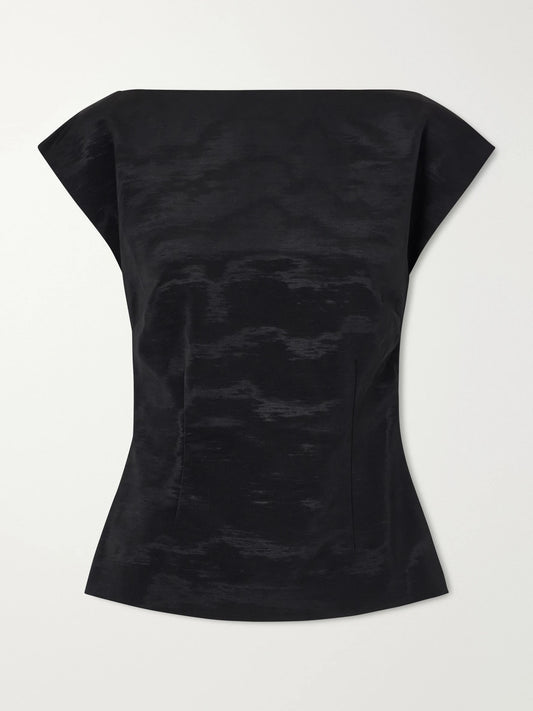 BERNADETTE Atticus Bow-detailed Taffeta Blouse
