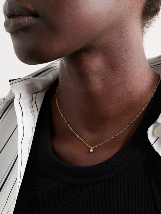 Image of Necklaces. Product name - Essential 14-karat Gold Diamond Necklace in Multi colour by brand - STONE AND STRAND