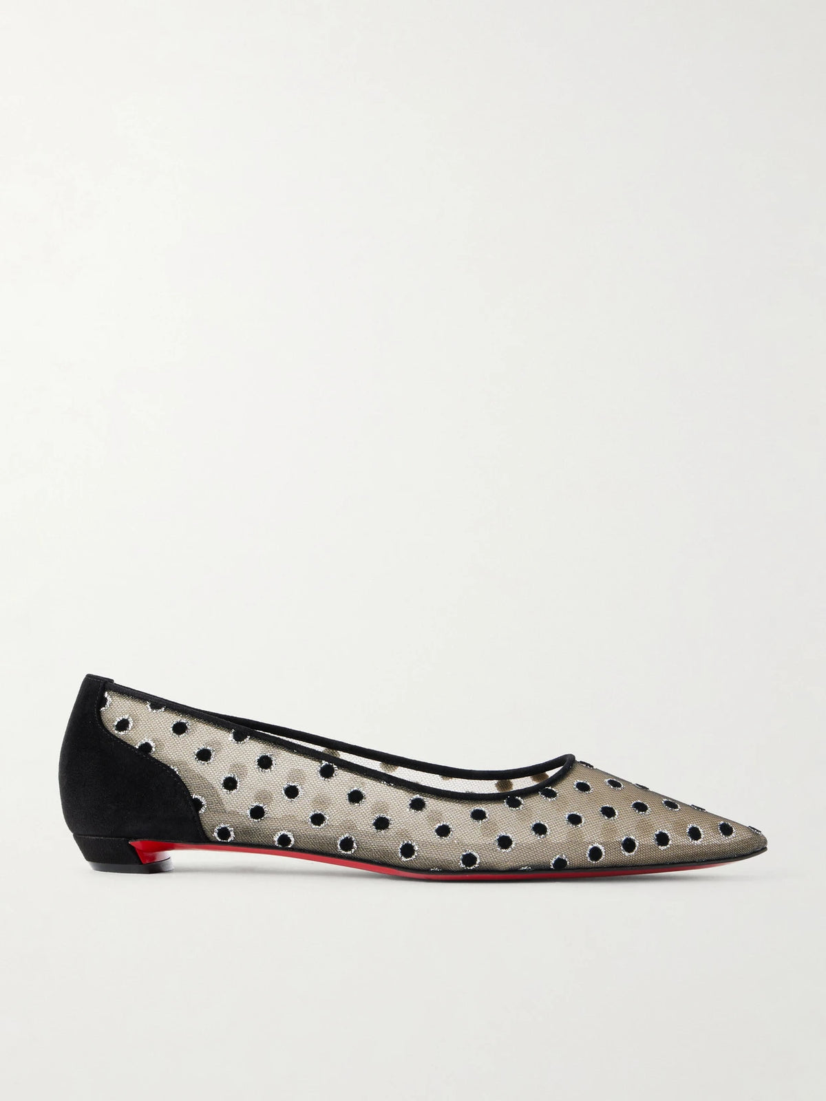 Christian Louboutin Miss Z Polka-dot Mesh Ballet Flats